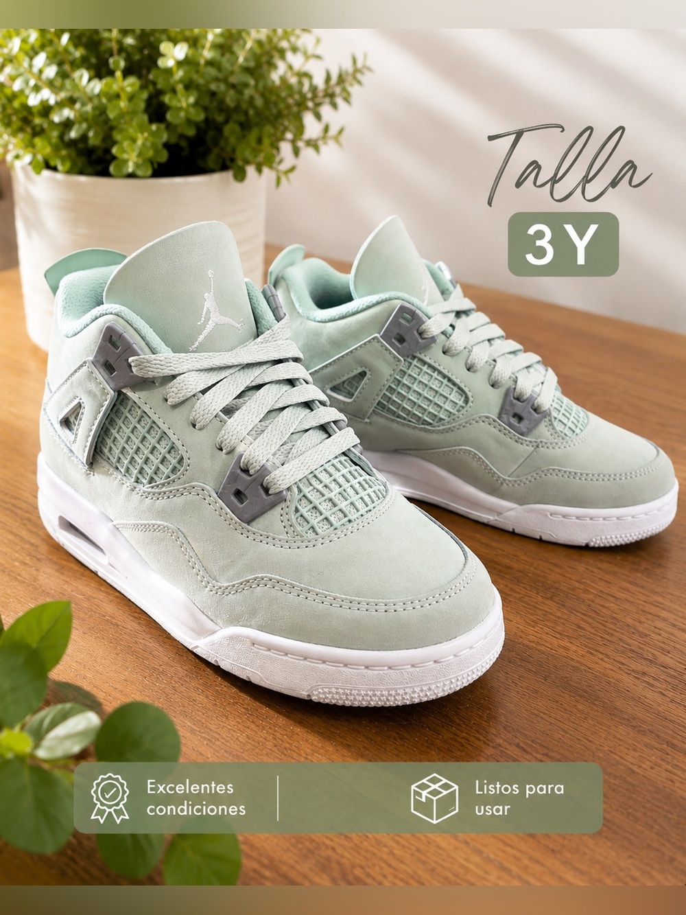 Jordan Kids Sneakers - Mint Green & White Lining